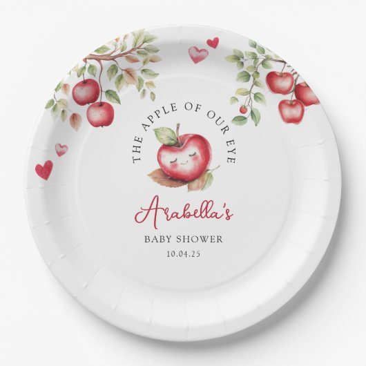 Süßer Apfel unserer Augenbabydusche Pappteller (Vorderseite)