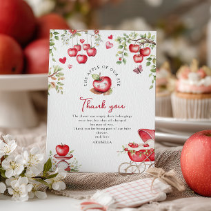 Süßer Apfel Unseres Auges Baby Shower Dankeskarte
