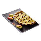 Süßer Apfelkuchen mit Gittertop, frische Äpfel Notizblock (Rechte Seite)