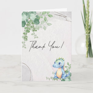 Süßer Aquarell-Baby-Dinosaurier zum 1. Geburtstag Dankeskarte