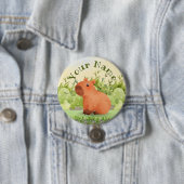 Süßer Aquarell-Capybara-Rundbutton mit individuell Button (Beispiel)