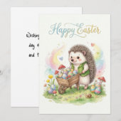 Süßer Aquarell-Igel Ostern Feiertagskarte (Vorne/Hinten)