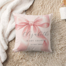 Süßer Aquarell-Rosa-Schleifen-Baby-Party