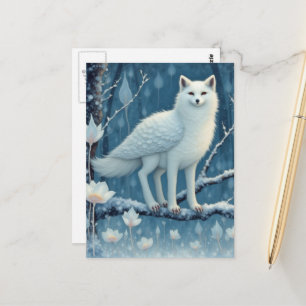 Süßer Arktischer Fuchs-Eulen-Hybrid-Fantasie-Critt Postkarte
