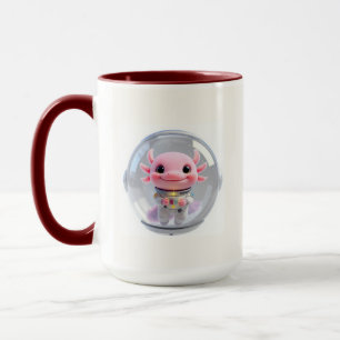 Süßer Astronaut Axolotl Weltraum Galaxy Zweifarben Tasse