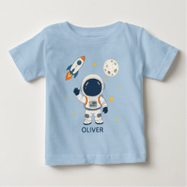 Süßer Astronaut Raketen Mond Weltraum Abenteuer Na Baby T-shirt