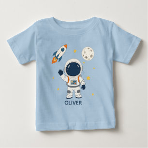 Süßer Astronaut Raketen Mond Weltraum Abenteuer Na Baby T-shirt