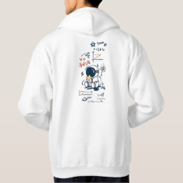 Süßer Astronaut Space Cartoon Rückseiten Hoodie