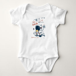 Süßer Astronaut Weltraum Cartoon Baby Bodyanzug Strampler