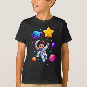 Süßer Astronaut Weltraum-Explorer Kinder Geburtsta T-Shirt