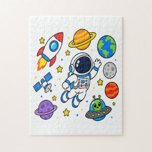 Süßer Astronaut Weltraum Kinderpuzzle Puzzle