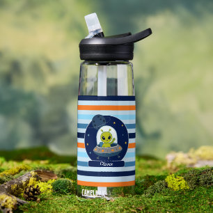 Süßer Außerirdischer in UFO Weltraum Kinder  Trinkflasche