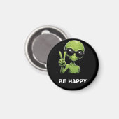 Süßer Außerirdischer zwei Finger hoch Magnet (Vorderseite/Rückseite)