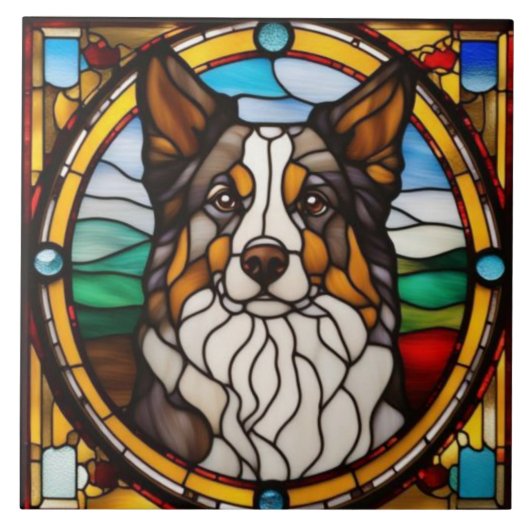 Süßer Australian Shepherd Dekorfliese Fliese (Vorderseite)