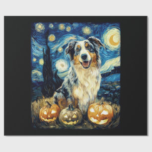 Süßer Australian Shepherd Hund Halloween Jack O La Geschenkpapier