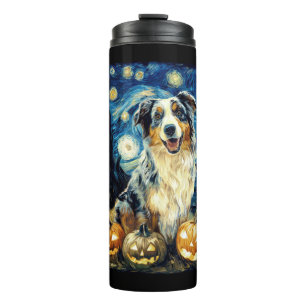 Süßer Australian Shepherd Hund Halloween Jack O La Thermosbecher
