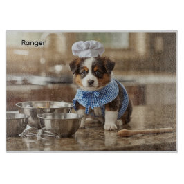 Süßer Australian Shepherd personalisiert Schneidebrett