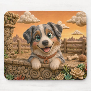 Süßer Australian Shepherd Welpe, Baby Hund Mousepad