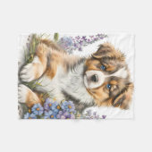 Süßer Australian Shepherd Welpe Fleecedecke (Vorderseite (Horizontal))