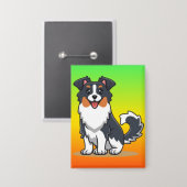 Süßer Australischer Schäferhund-23144 Button (Vorderseite/Rückseite)