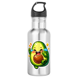 Süßer Avocadosticker, lachende FreudentränenSticke Edelstahlflasche