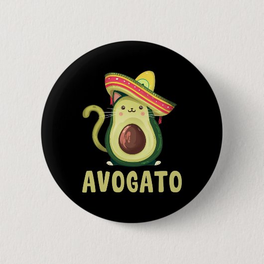 Süßer Avogato Lustiger Cinco De Mayo Katze Avocado Button (Vorderseite)