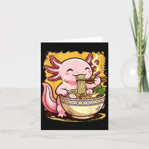 Süßer Axolotl isst Ramen-Nudeln Axolotls Ramen Karte