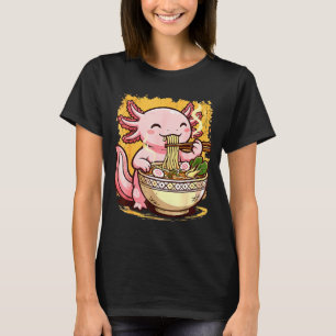 Süßer Axolotl isst Ramen-Nudeln Axolotls Ramen  T-Shirt