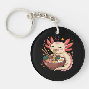 Süßer Axolotl isst Ramen-Nudeln Schlüsselanhänger