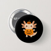 Süßer Axolotl-Kürbis-Halloween-Jack-O-Lantern-Kind Button (Vorne & Hinten)