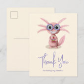 Süßer Axolotl-Lehrer Dankeschön Postkarte (Vorne/Hinten)