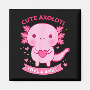 Süßer Axolotl Liebe &amp; Lächeln Kawaii Herz Tier Magnet