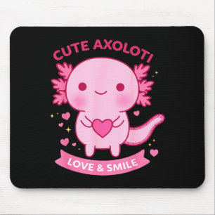 Süßer Axolotl Liebe &amp; Lächeln Kawaii Herz Tier Mousepad