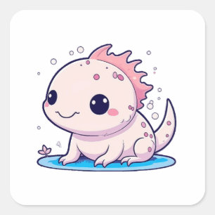 süßer Axolotl-Philosoph Quadratischer Aufkleber