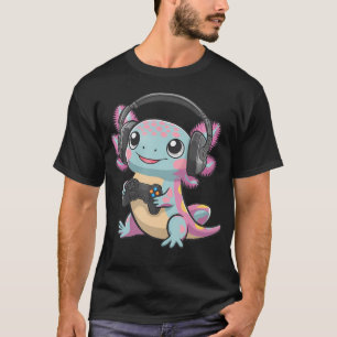 Süßer Axolotl spielt Videospiele Lustiges Gaming A T-Shirt
