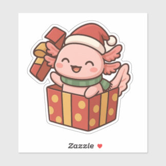 Süßer Axolotl-Weihnachtsgeschenk-Aufkleber Aufkleber
