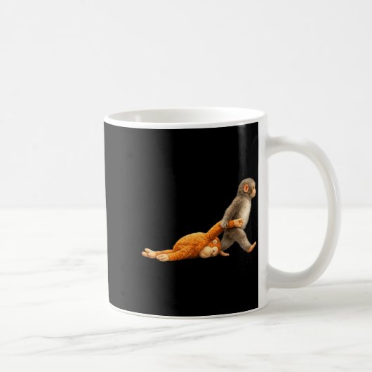 Süßer Baby-Affen-Faustkämpfer-Affe-Meme Kaffeetasse (Rechts)