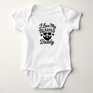Süßer Baby-Body - Ich liebe meinen bärtigen Papa Baby Strampler