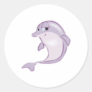süßer Baby-Delfin Runder Aufkleber