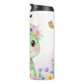 Süßer Baby-Dinosaurier-Blumenkrone Thermosbecher (Nach rechts gedreht)