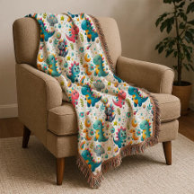 Süßer Baby-Dinosaurier Türkis Bunter Dino Wurfdeck