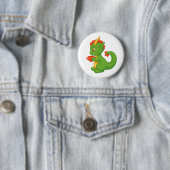 Süßer Baby-Drache hält Tasse Button (Beispiel)