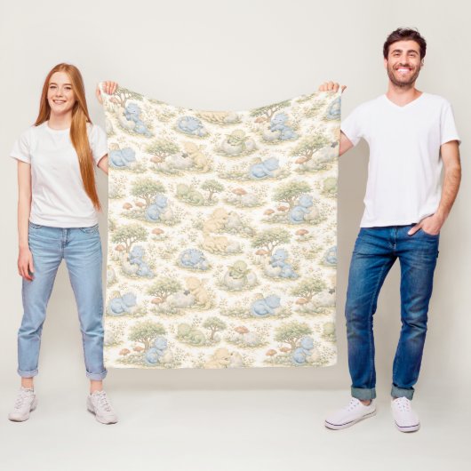 Süßer Baby-Drache Pastell-Waldmuster (3) Fleecedecke (Beispiel)