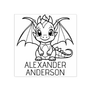 Süßer Baby-Drache personalisieren Gummistempel