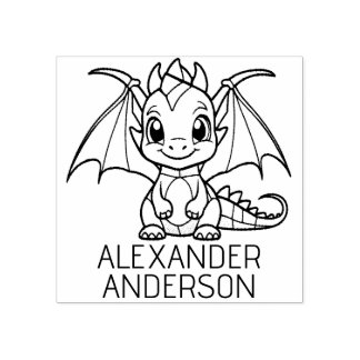 Süßer Baby-Drache personalisieren Gummistempel
