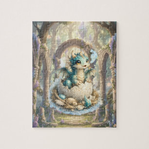 Süßer Baby-Drache schlüpft Fantasy-Puzzle Puzzle