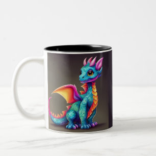 Süßer Baby-Drache Zweifarbige Tasse