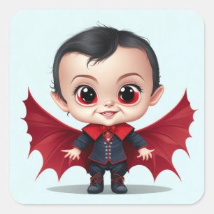 Süßer Baby Dracula Quadratischer Aufkleber