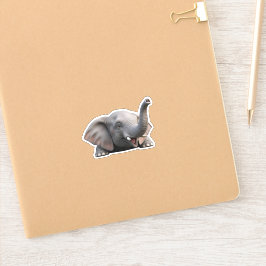 Süßer Baby-Elefant 3D Cartoon Aufkleber - Glücklic