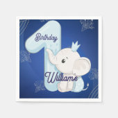 Süßer Baby Elefant erster Geburtstag Serviette (Vorderseite)